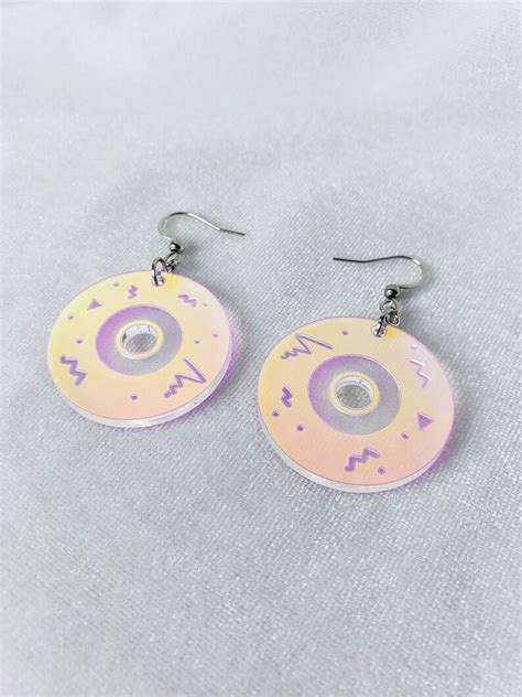 retro cd earrings